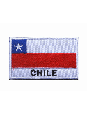 Parche Uniforme Tactico Bandera Chile Borde Blanco