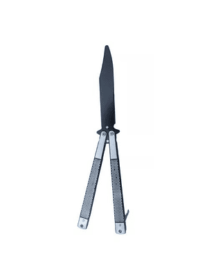Cuchillo Navaja Mariposa Con Punta Para Practica Sin Filo