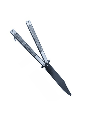 Cuchillo Navaja Mariposa Con Punta Para Practica Sin Filo