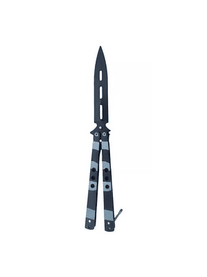 Cuchillo Navaja Mariposa Con Punta Para Practica Sin Filo