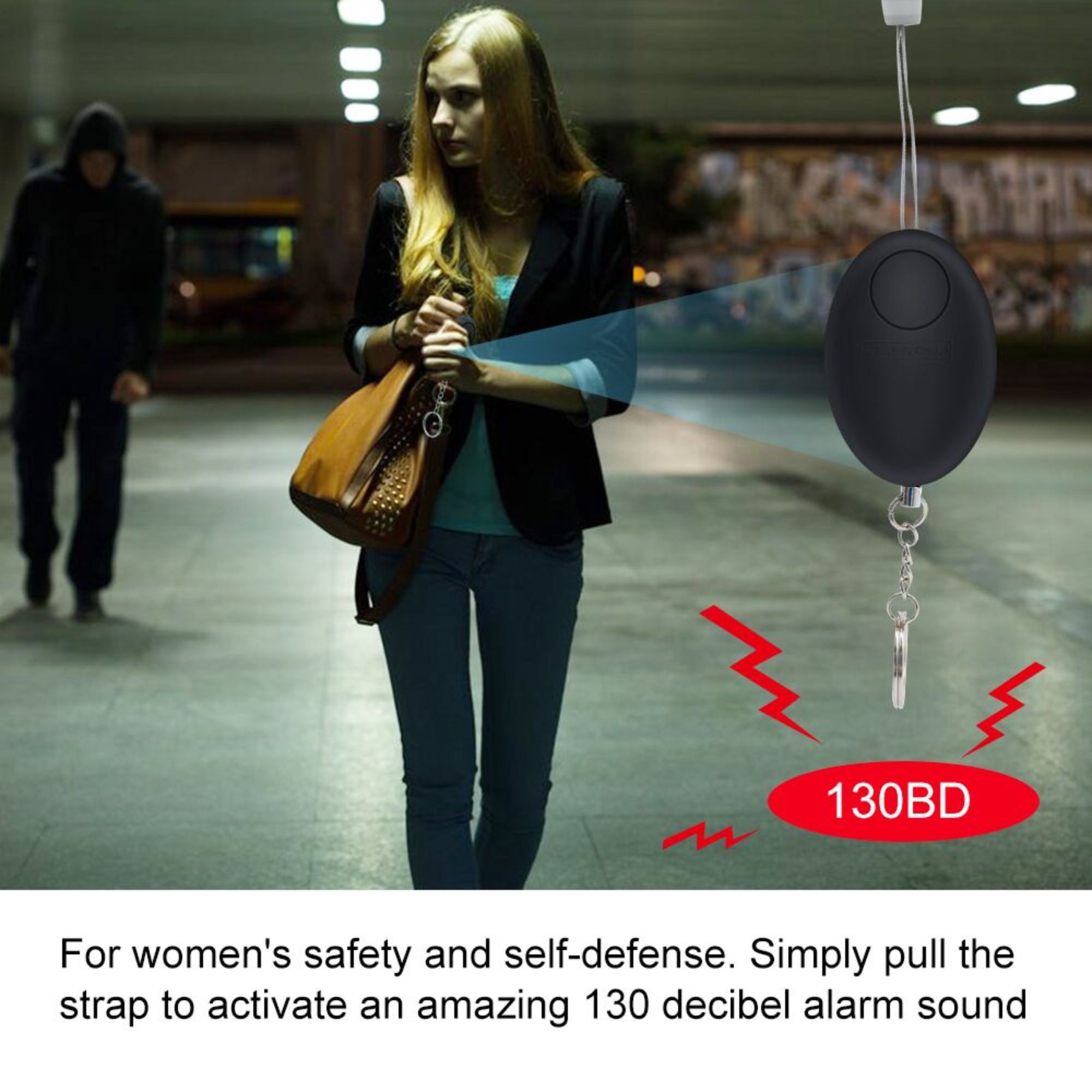 Alarma Personal Autodefensa Robo Seguridad Emergencia 130db