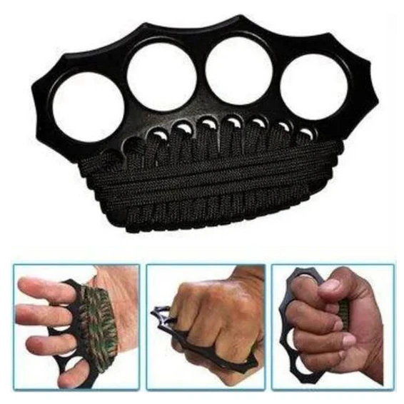 Manopla Acero Defensa Persona + Cuerda Paracord 7