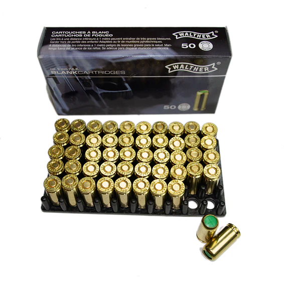 Municion 50uds Fogueo Arma Cal. 9mm Pistola Sonido 4
