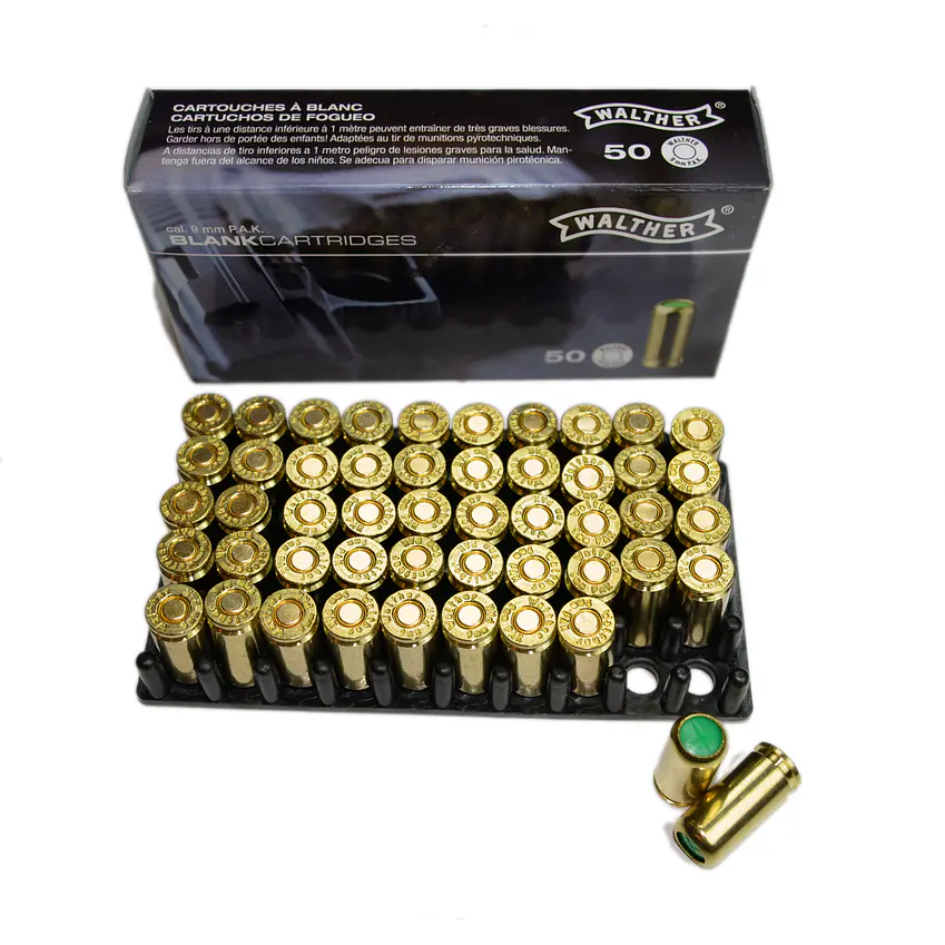 Municion 50uds Fogueo Arma Cal. 9mm Pistola Sonido 4