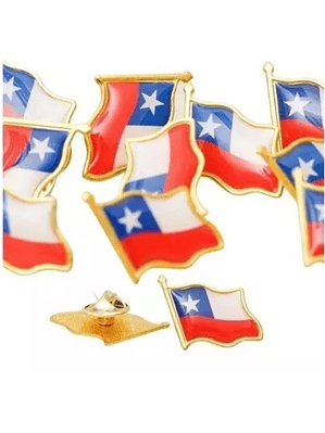 Piocha Pin Bandera Chilena Metálica Botón Chile