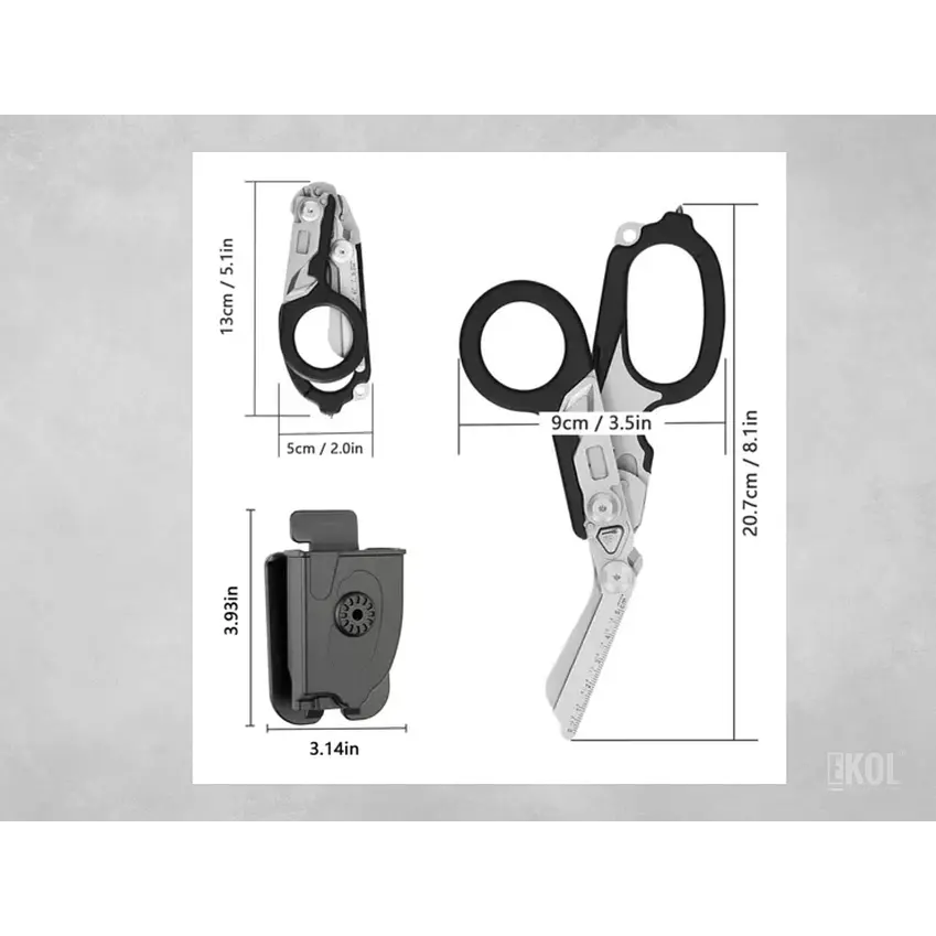 TIJERA RAPTOR emergencia + FUNDA RIGIDA  3
