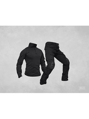 Tenida Comando Militar Tactico Polera + Pantalon + Rodilleras