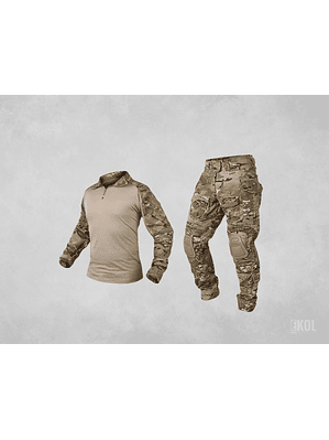 Tenida Completo Militar Tactico Polera + Pantalon + Rodilleras