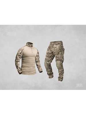 Tenida Completo Militar Tactico Polera + Pantalon + Rodilleras