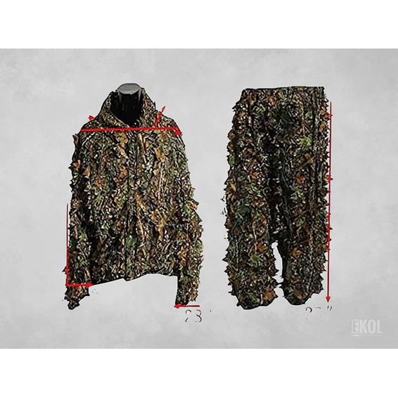 Traje Camuflaje Ghillie 3D Hojas Woodland Camuflaje Airsoft 4