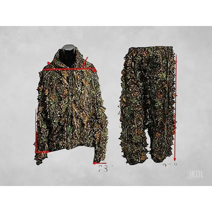 Traje Camuflaje Ghillie 3D Hojas Woodland Camuflaje Airsoft 4