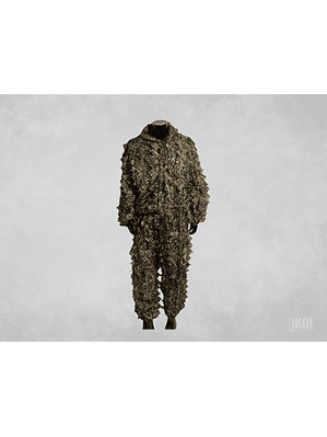 Traje Camuflaje Ghillie 3D Hojas Woodland Camuflaje Airsoft