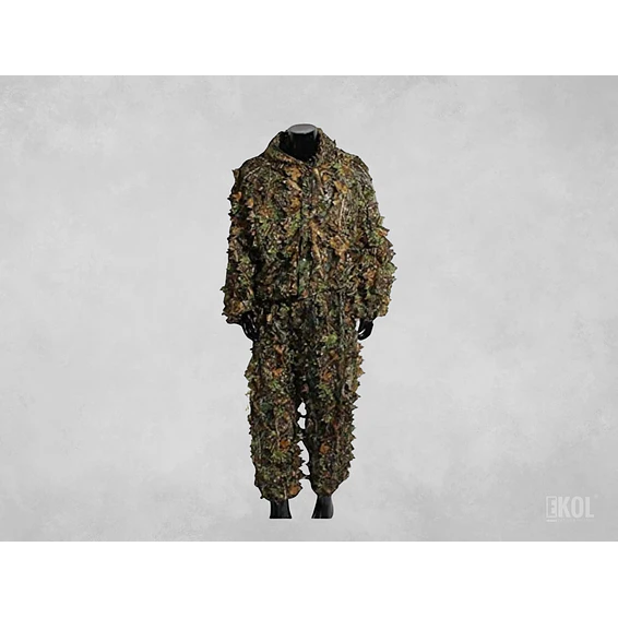 Traje Camuflaje Ghillie 3D Hojas Woodland Camuflaje Airsoft 2