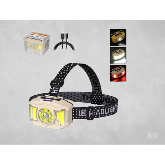 Linterna de Cabeza Profesional – Sensor Inteligente, Luz LED COB, Recargable e Impermeable 3