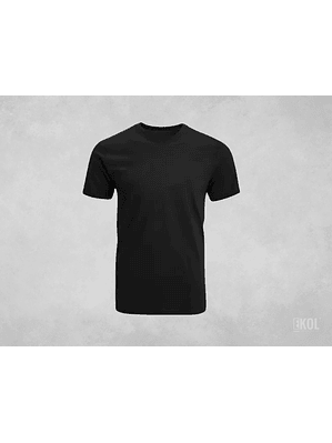 Polera Algodon Manga Corta Hombre Negra Tallas Grandes