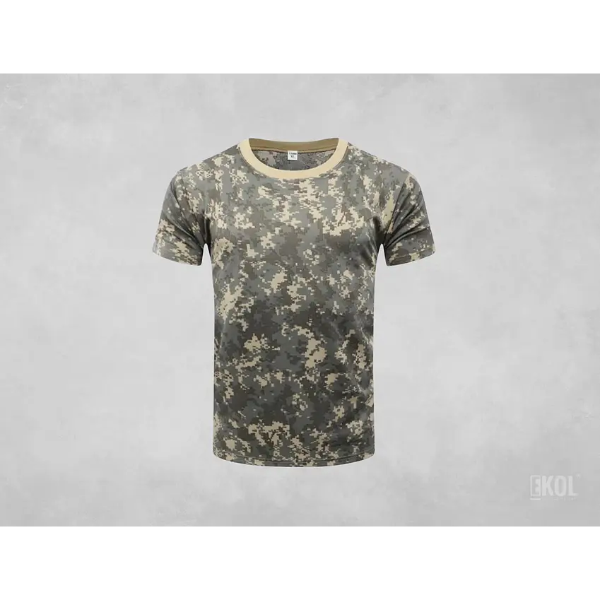 Polera Algodon Manga Corta Camuflaje Pixelada 1