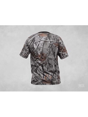 Polera Manga Corta Diseño Camuflaje Caza DryFit