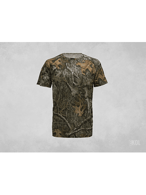 Polera Manga Corta Diseño Camuflaje Caza DryFit