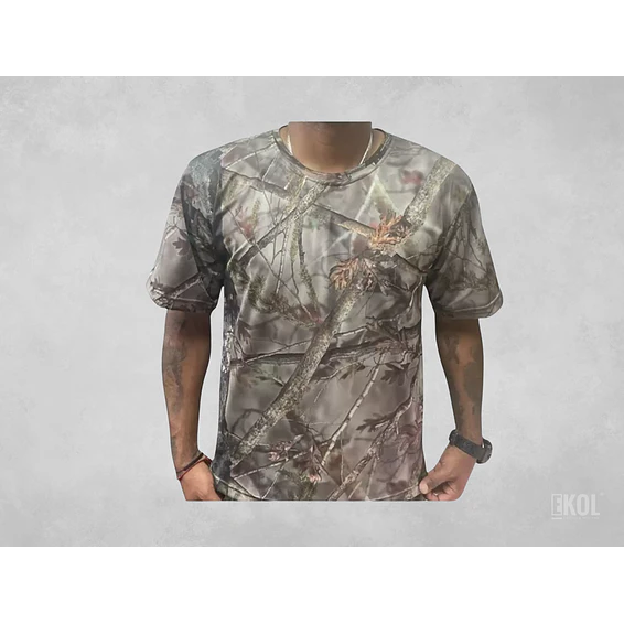 Polera Manga Corta Diseño Camuflaje Caza DryFit 4