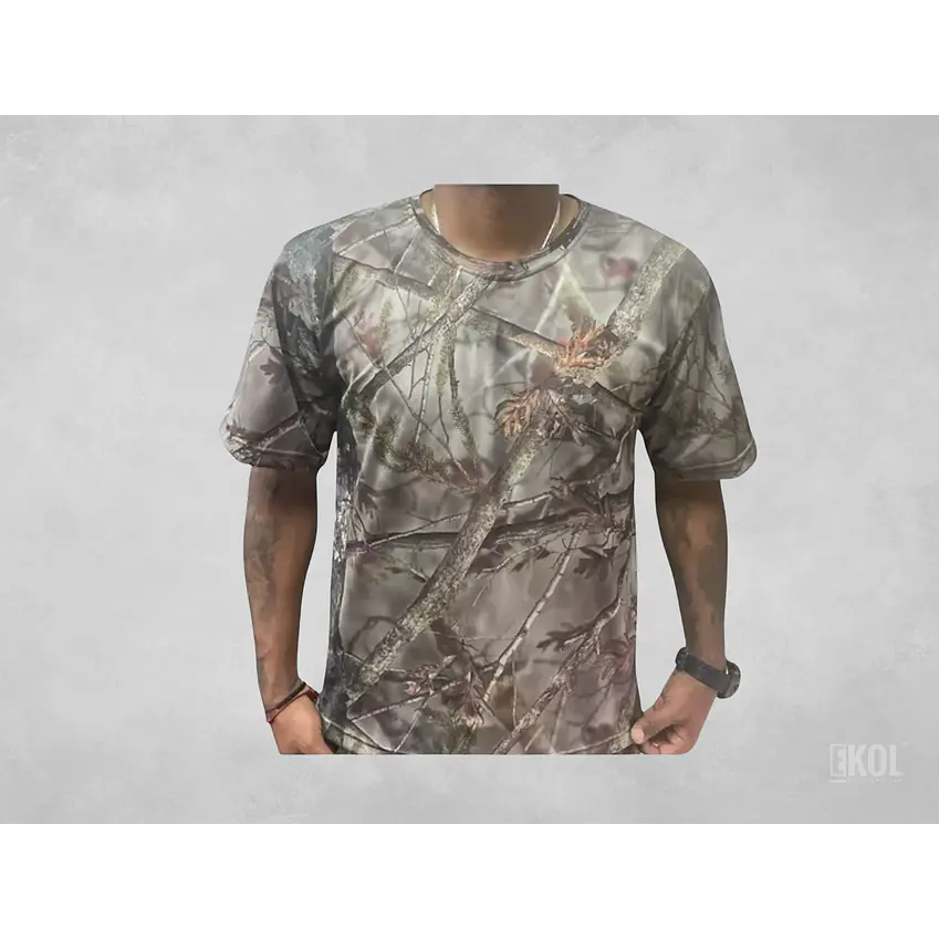 Polera Manga Corta Diseño Camuflaje Caza DryFit 4