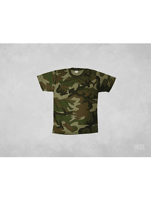 Polera Manga Corta Poliester Camuflaje Militar