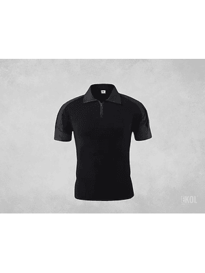 Polera Combat Esdy Shirt Negra Estilo Militar Airsoft Manga Corta