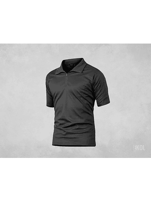 Polera Combat Esdy Shirt Negra Estilo Militar Airsoft Manga Corta