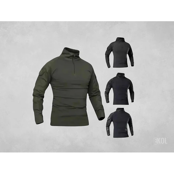 Polera Combat Esdy Shirt Negra Estilo Militar Airsoft Manga Larga 3