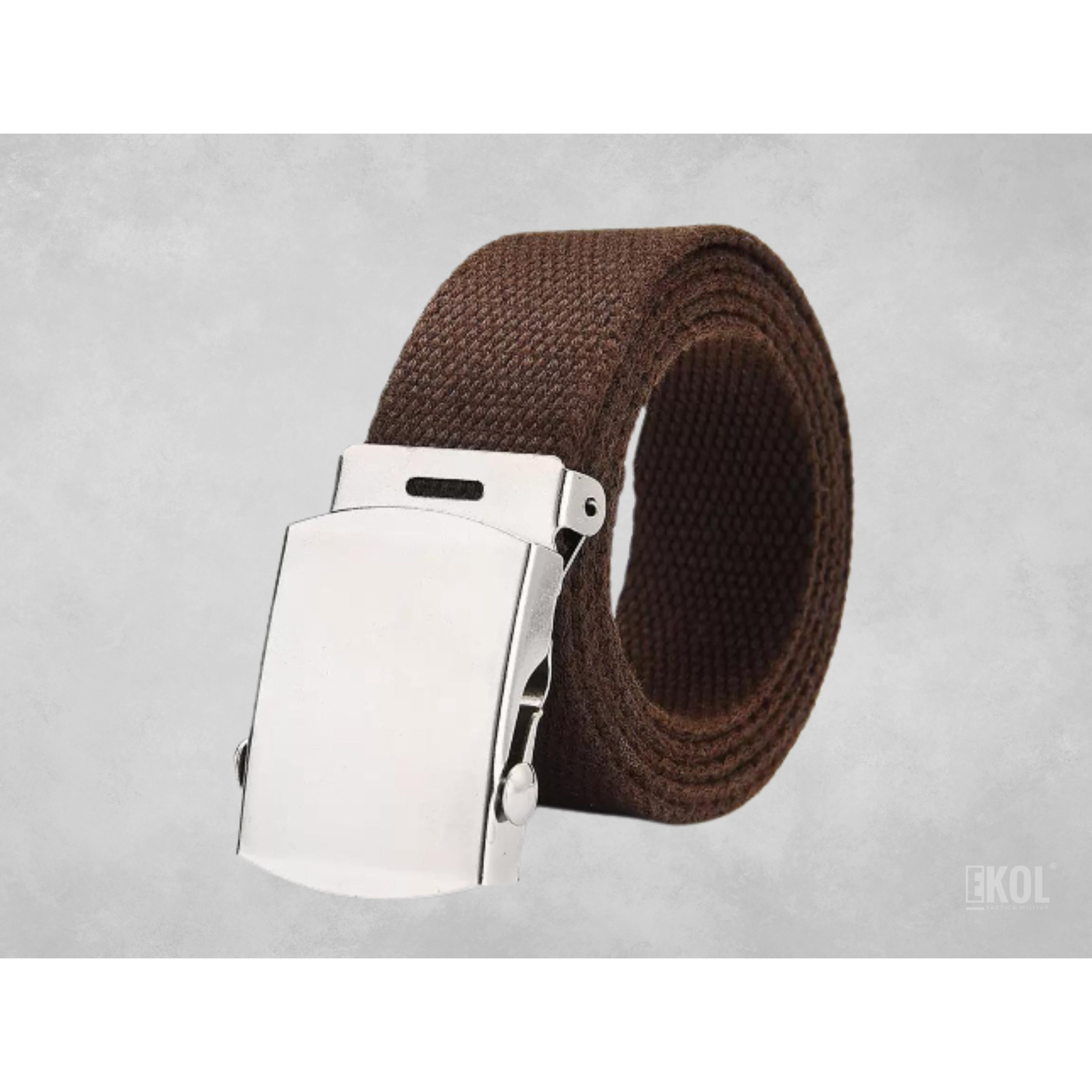  Cinturón Militar Lona Nailon Hebilla Metalizada Basico 110cm 2