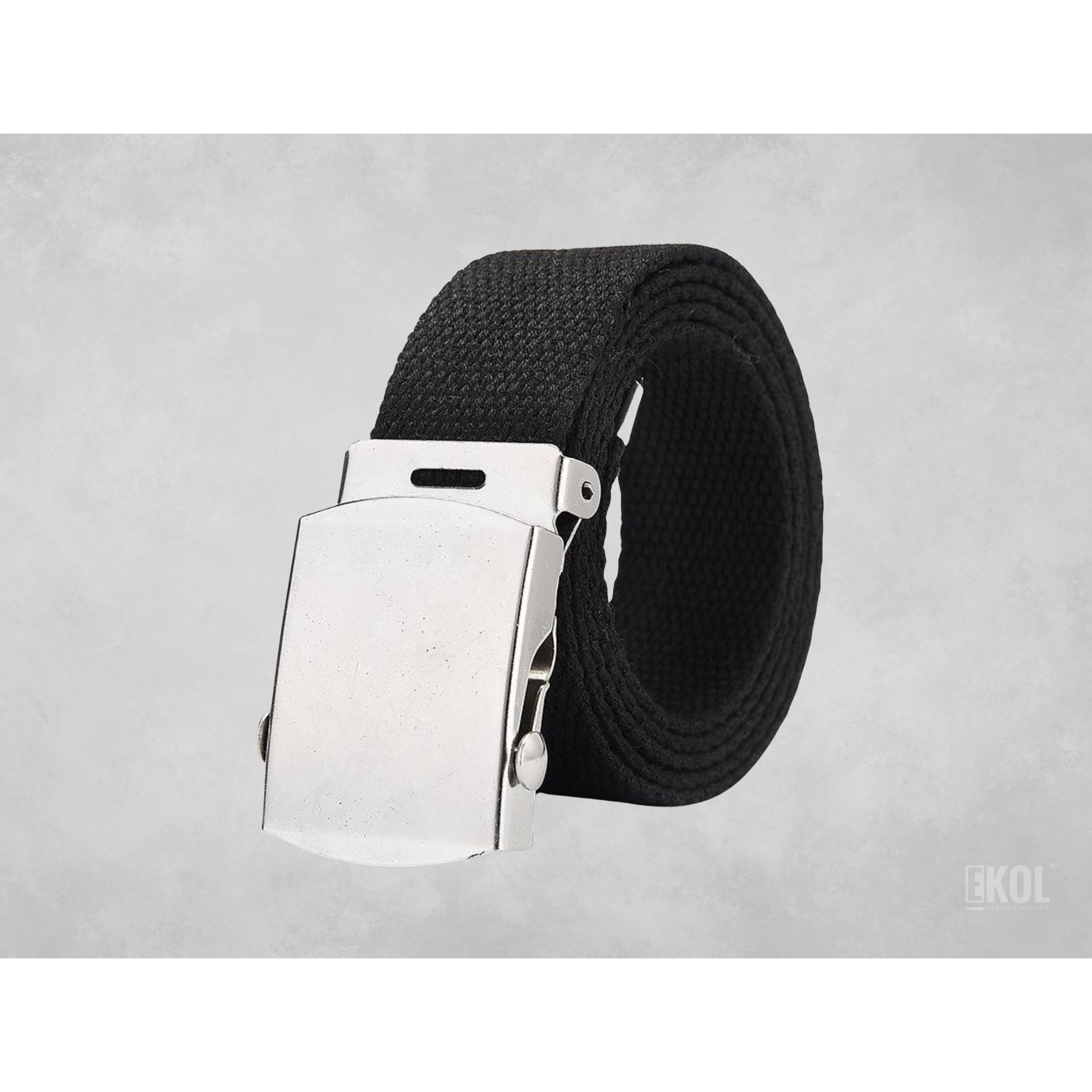  Cinturón Militar Lona Nailon Hebilla Metalizada Basico 110cm 1