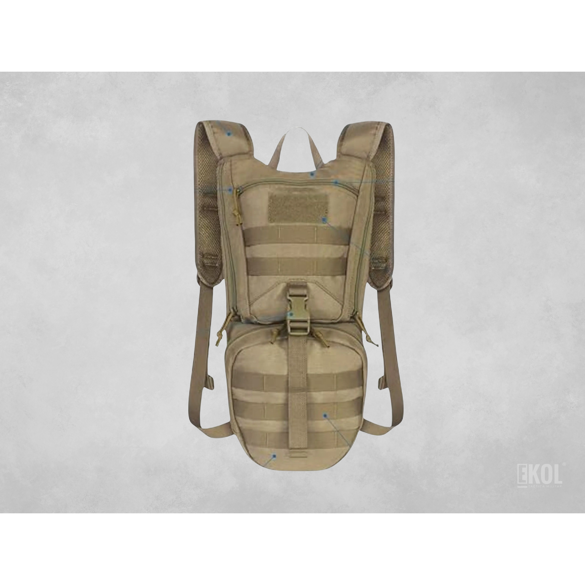 Mochila De Hidratación Táctica Molle + Silbato 6