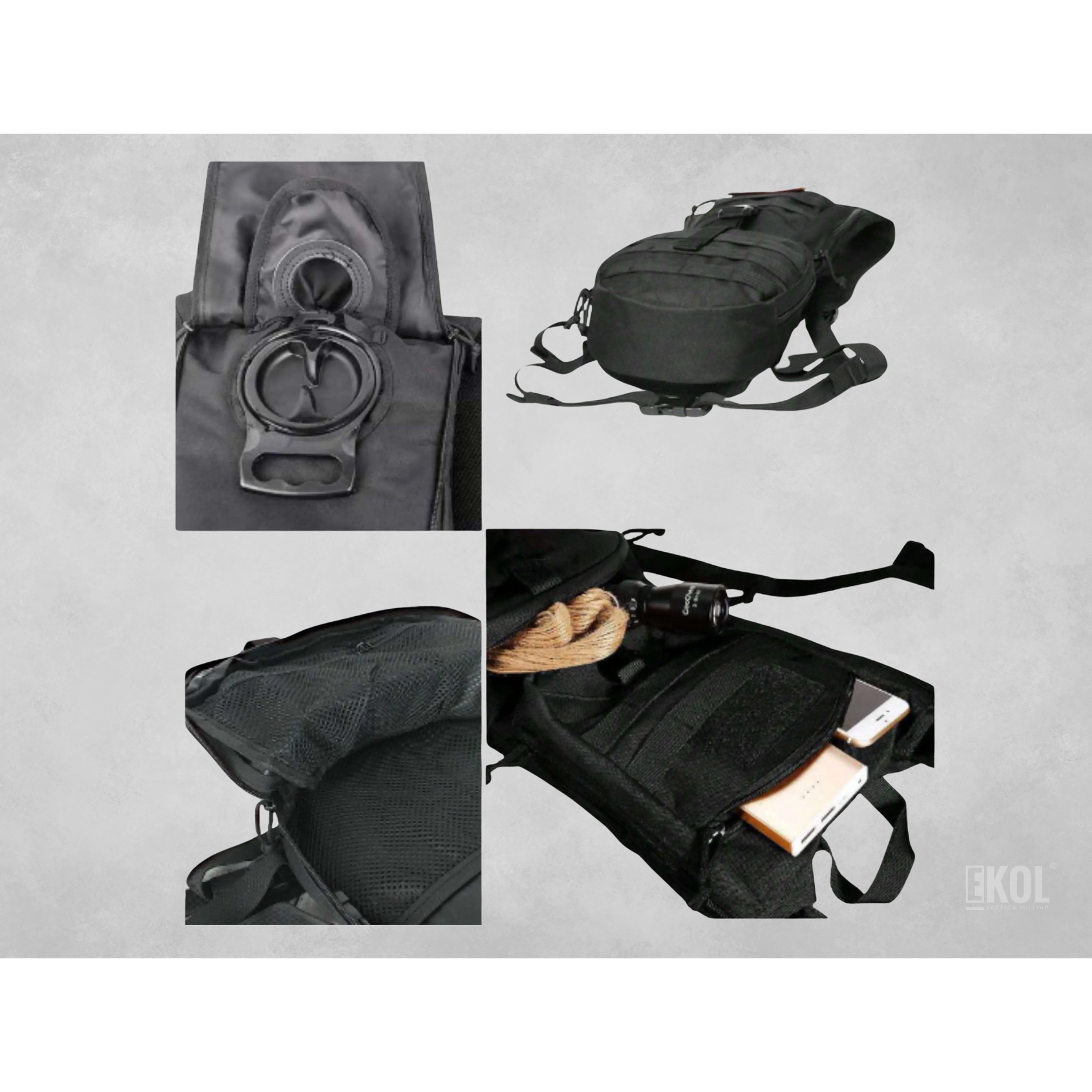 Mochila De Hidratación Táctica Molle + Silbato 5