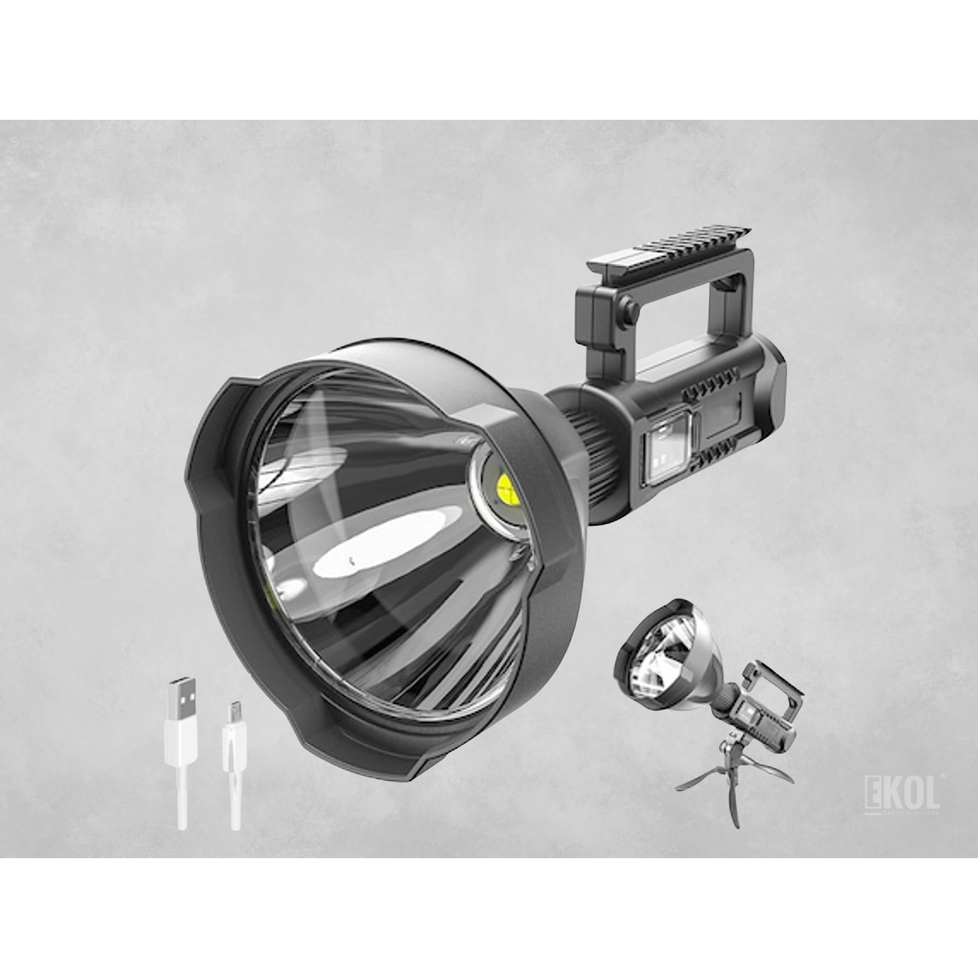 Foco Led Portátil Multifuncional USB W591 P90 8000mAh + Trípode 5