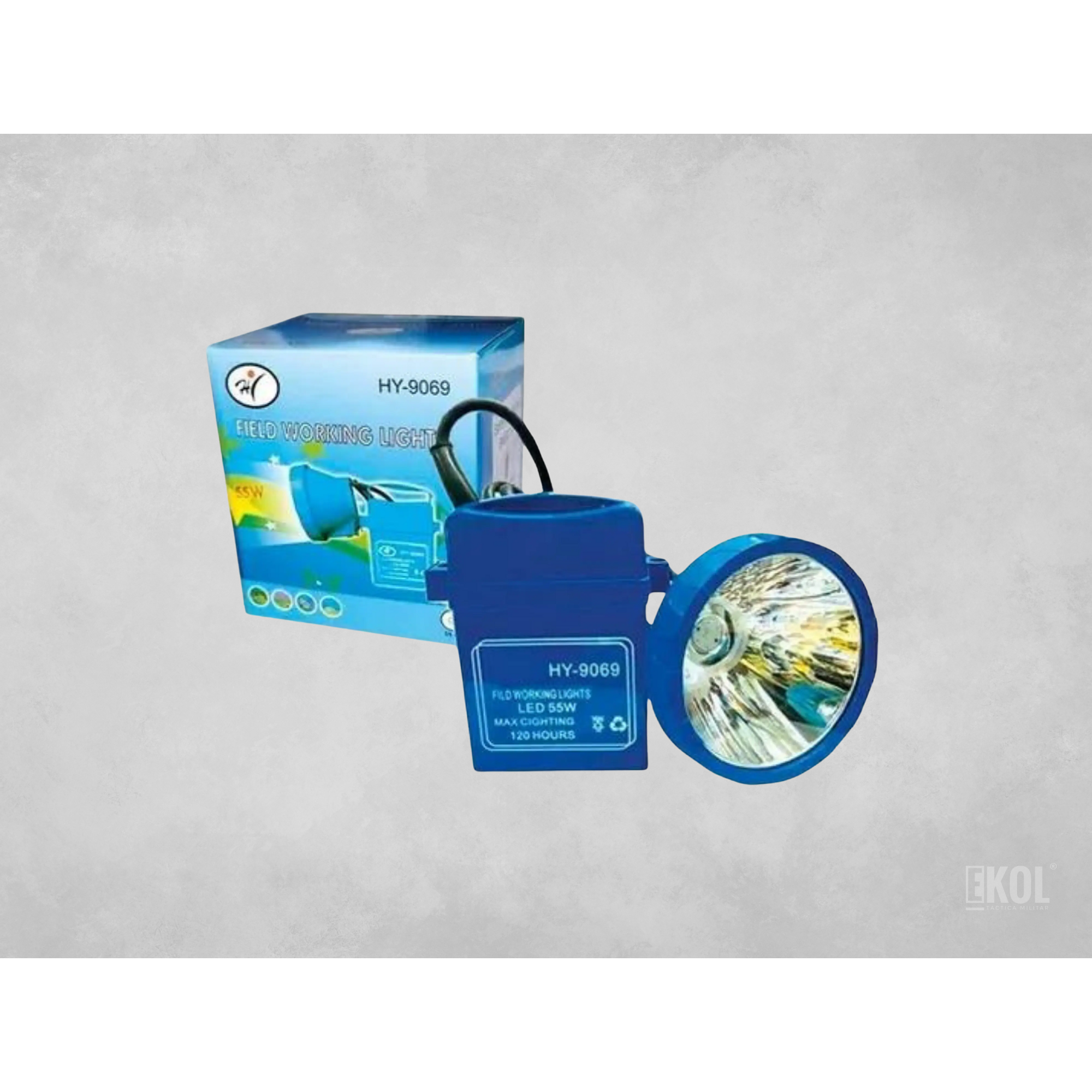 Foco Led Caza Recargable 55 Watts Linterna Minera Luz Roja Hy-9069 4