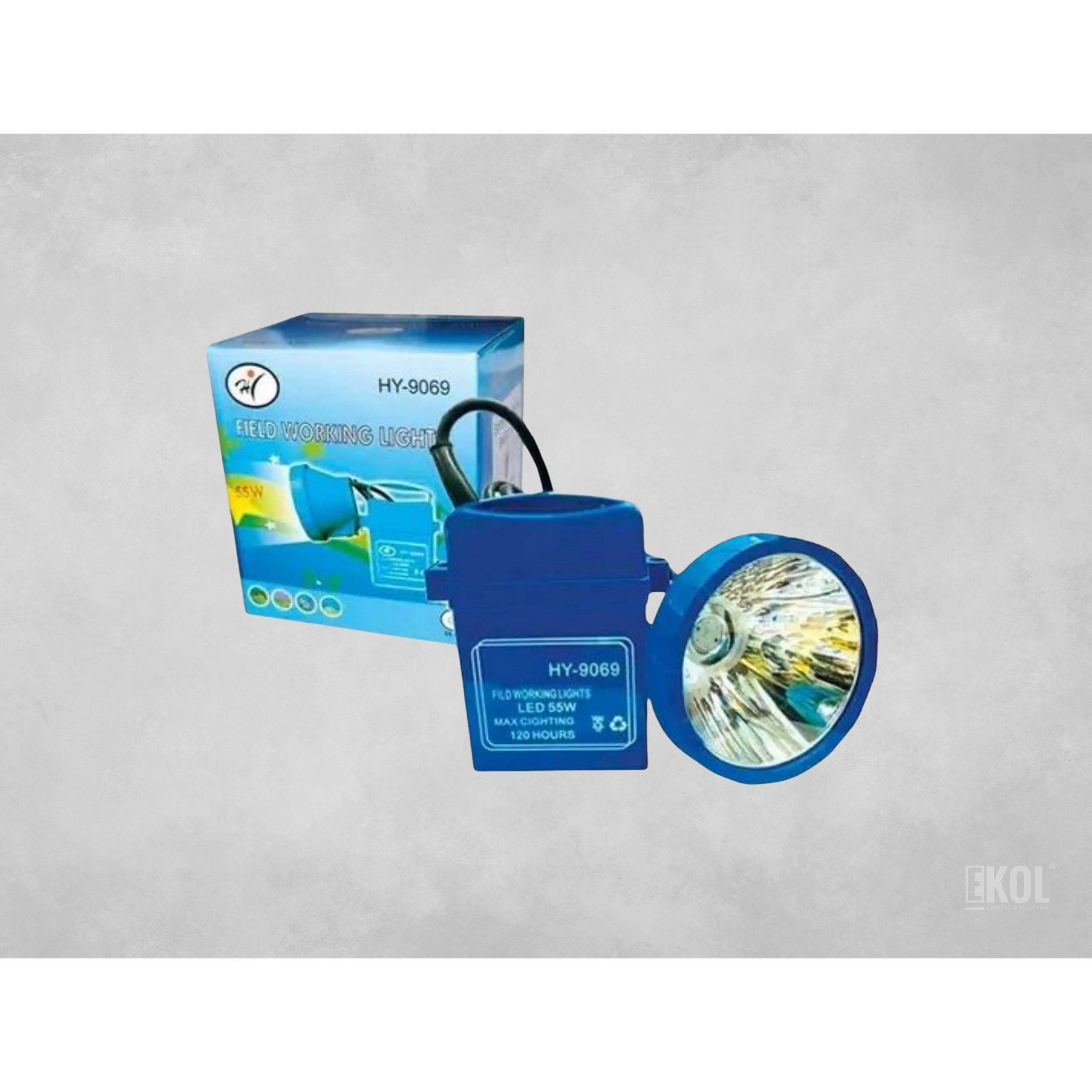 Foco Led Caza Recargable 55 Watts Linterna Minera Luz Roja Hy-9069 4