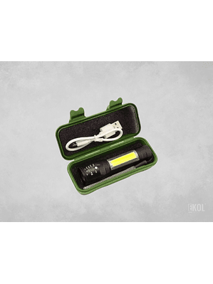  Linterna Recargable Impermeable + Usb Zoom 3 Haz Luz