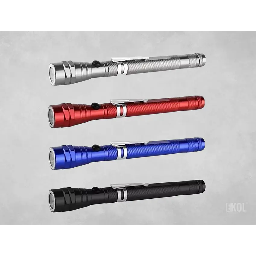 Mini Linterna Led Retráctil Telescópica Con Imán De Bolsillo 10