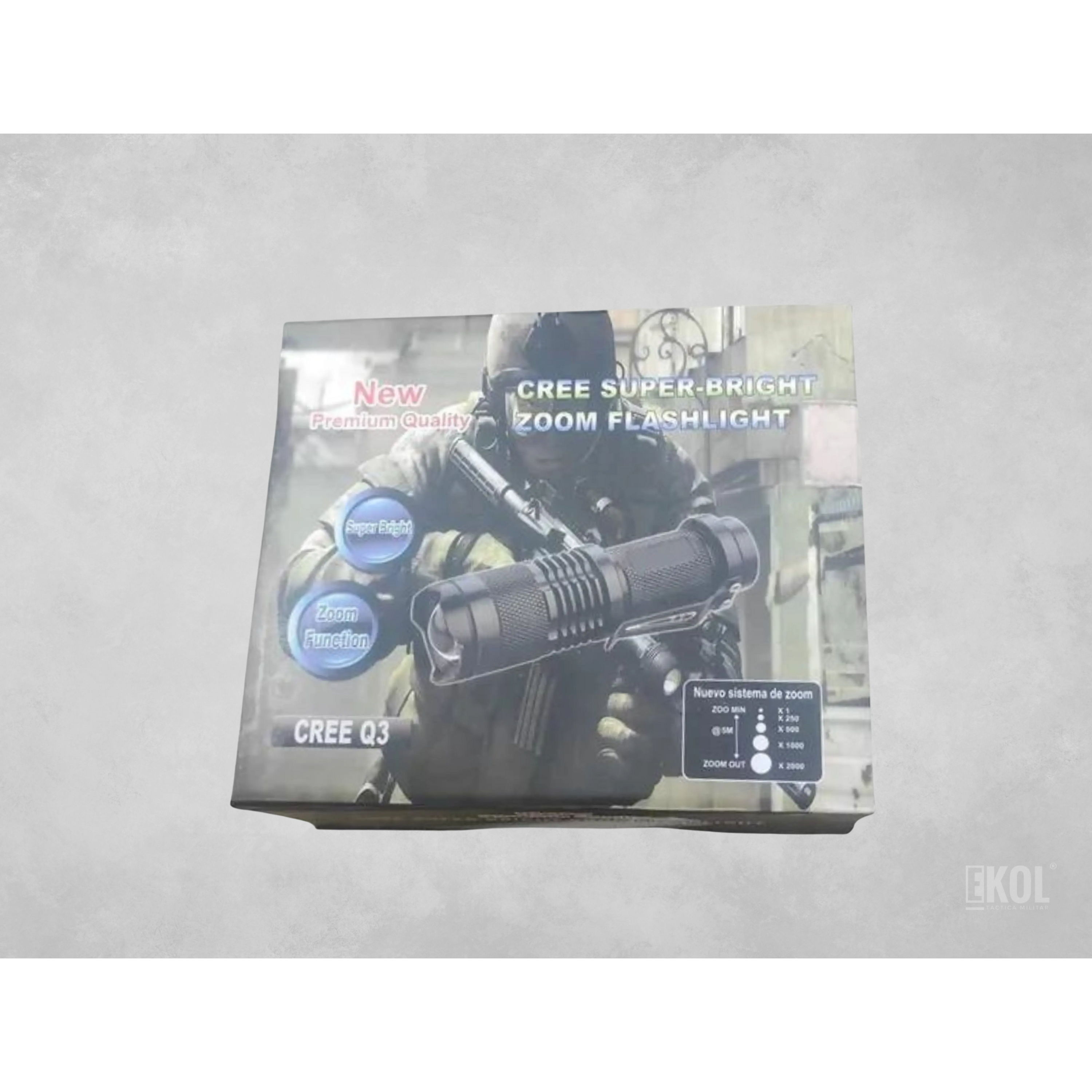 Linterna Led Tactica Zoom Swat Led Cree Q3 Recargable 5