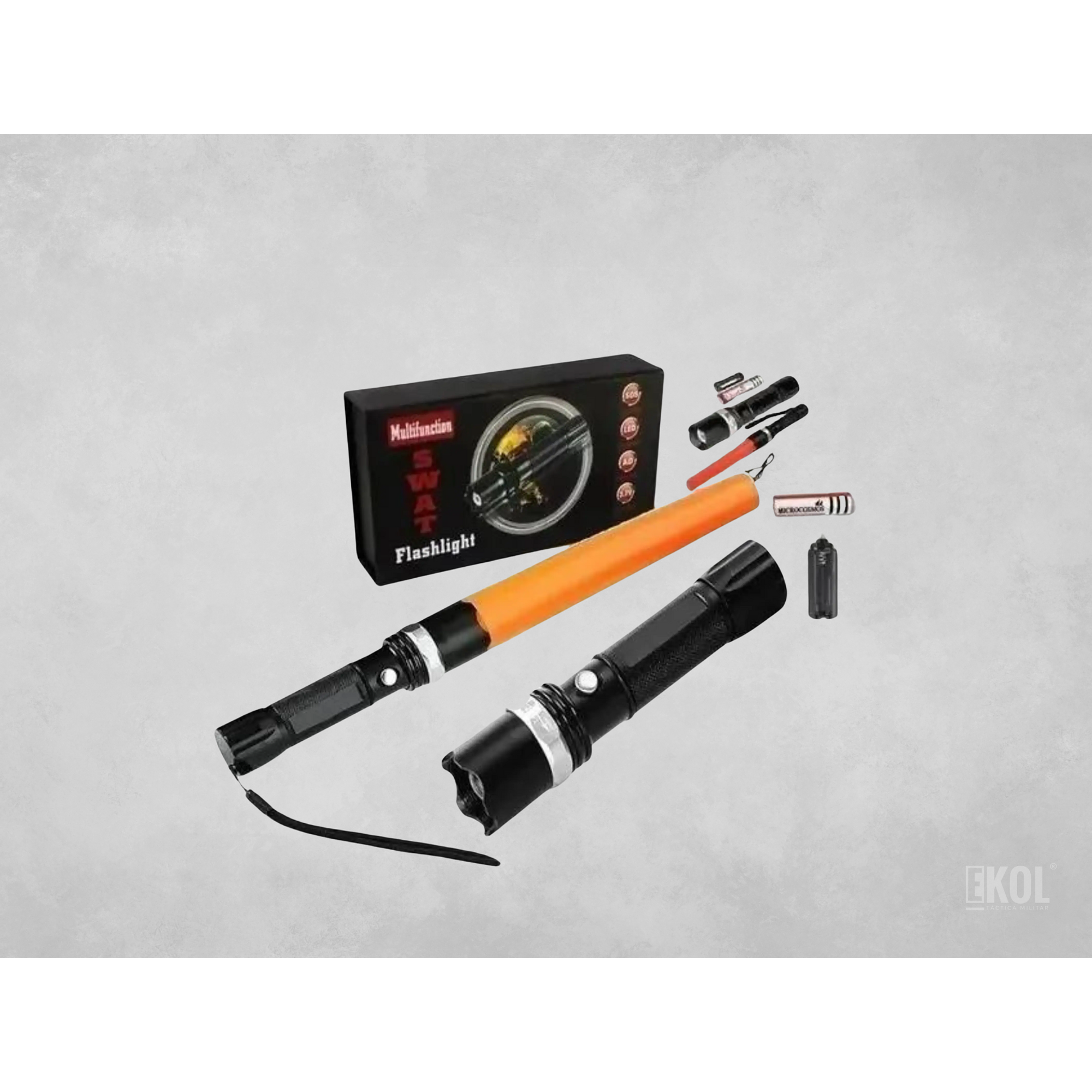 Linterna Táctica Led Recargable Con Flash Supervivencia 2