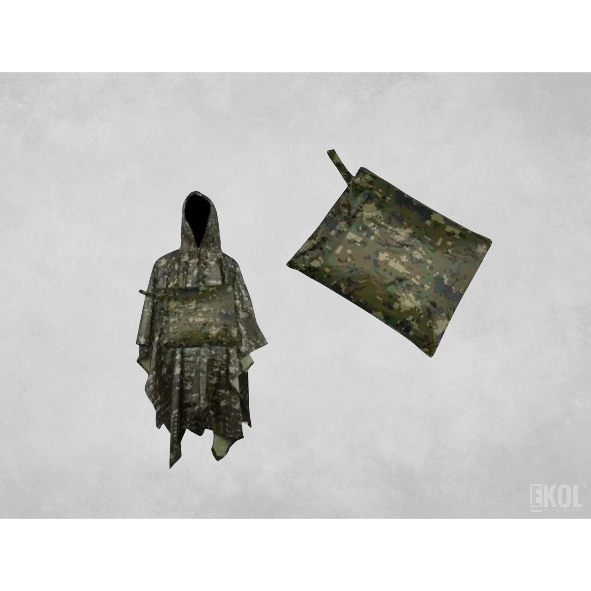Poncho Impermeable 100% waterproof - Capa Pixelado Sur + Bolso  3