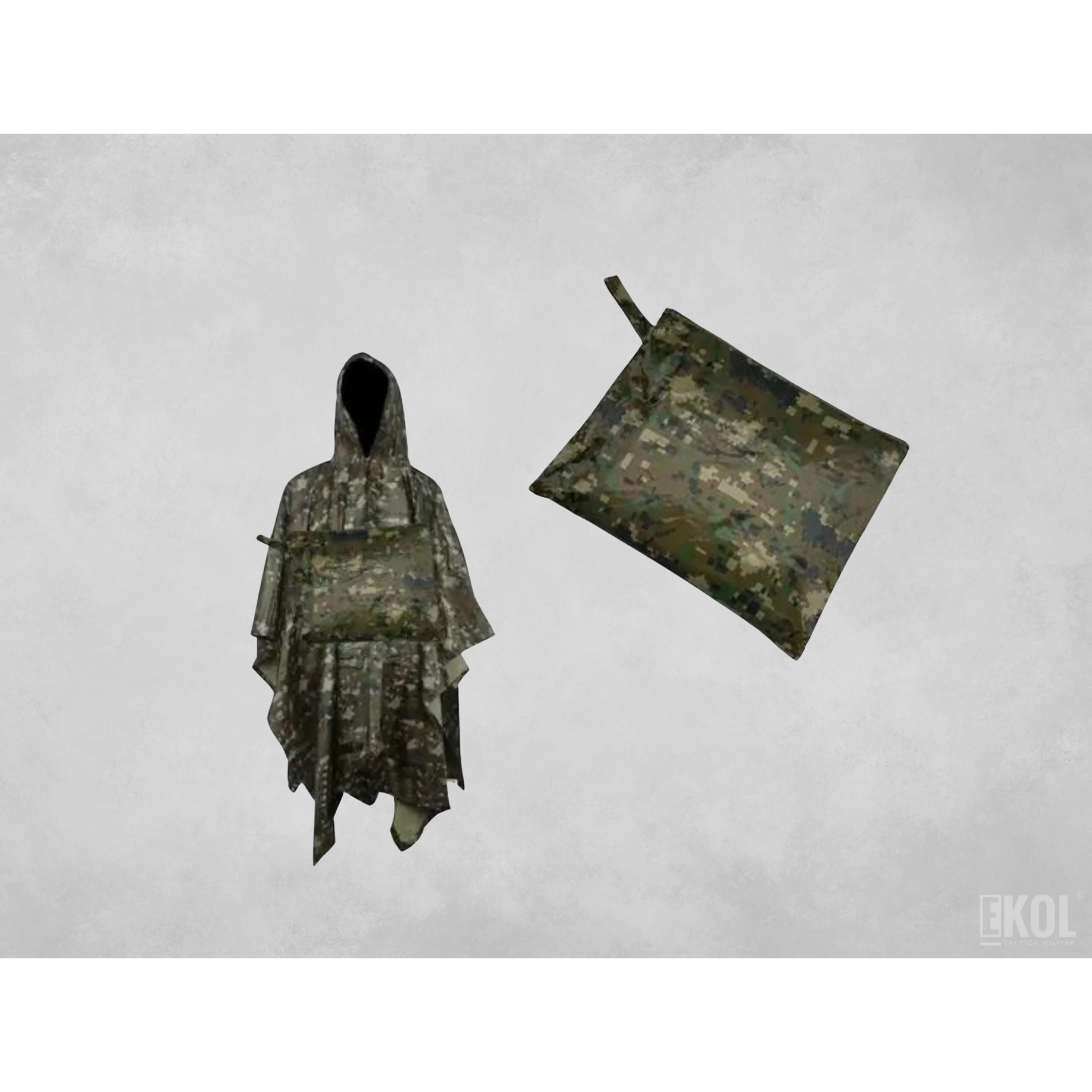 Poncho Impermeable 100% waterproof - Capa Pixelado Sur + Bolso  3
