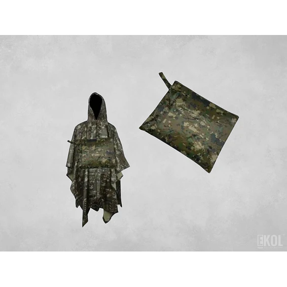 Poncho Impermeable 100% waterproof - Capa Pixelado Sur + Bolso  3