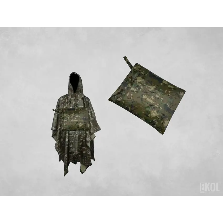 Poncho Impermeable 100% waterproof - Capa Pixelado Sur + Bolso  3
