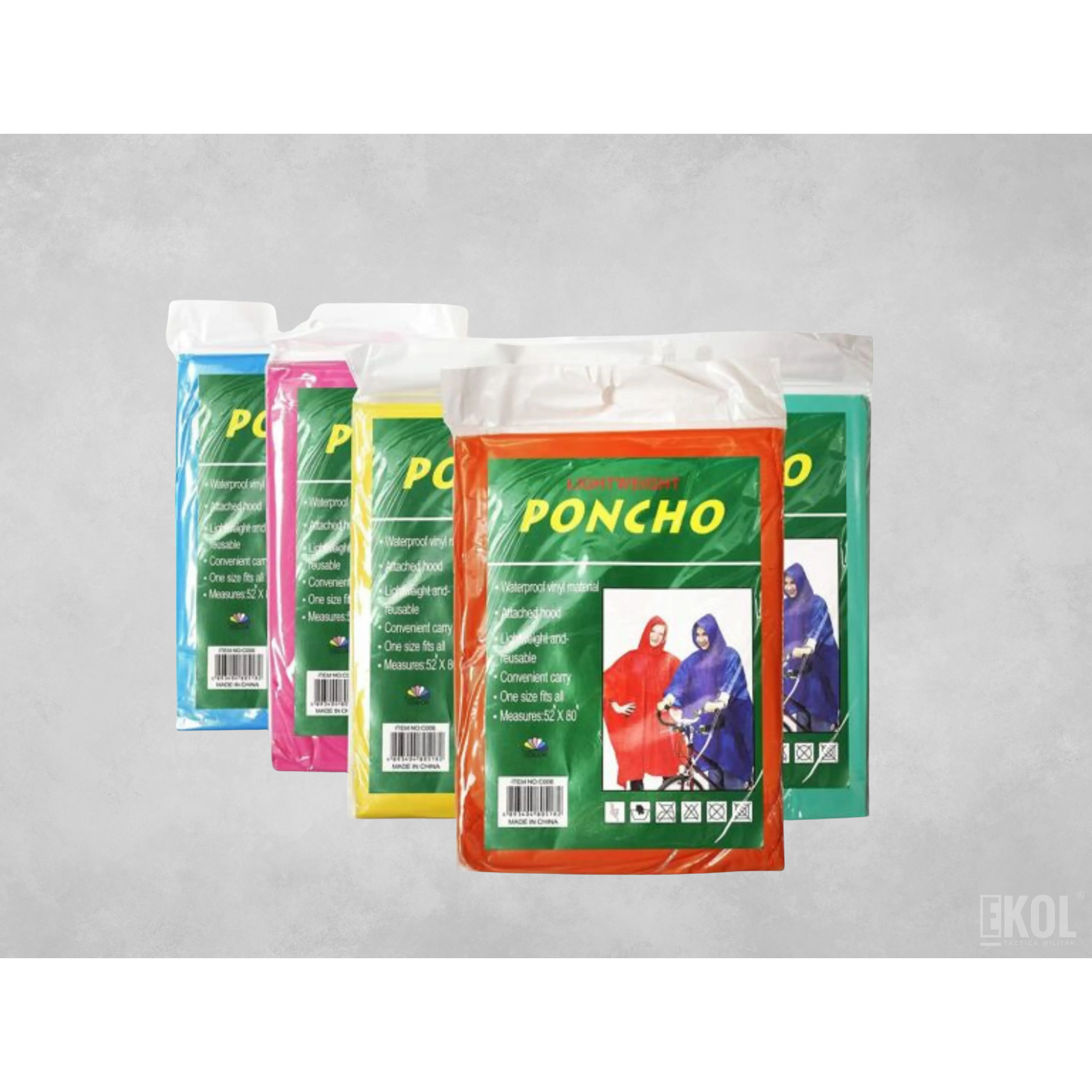 PONCHO IMPERMEABLE 100% WATERPROOF 15