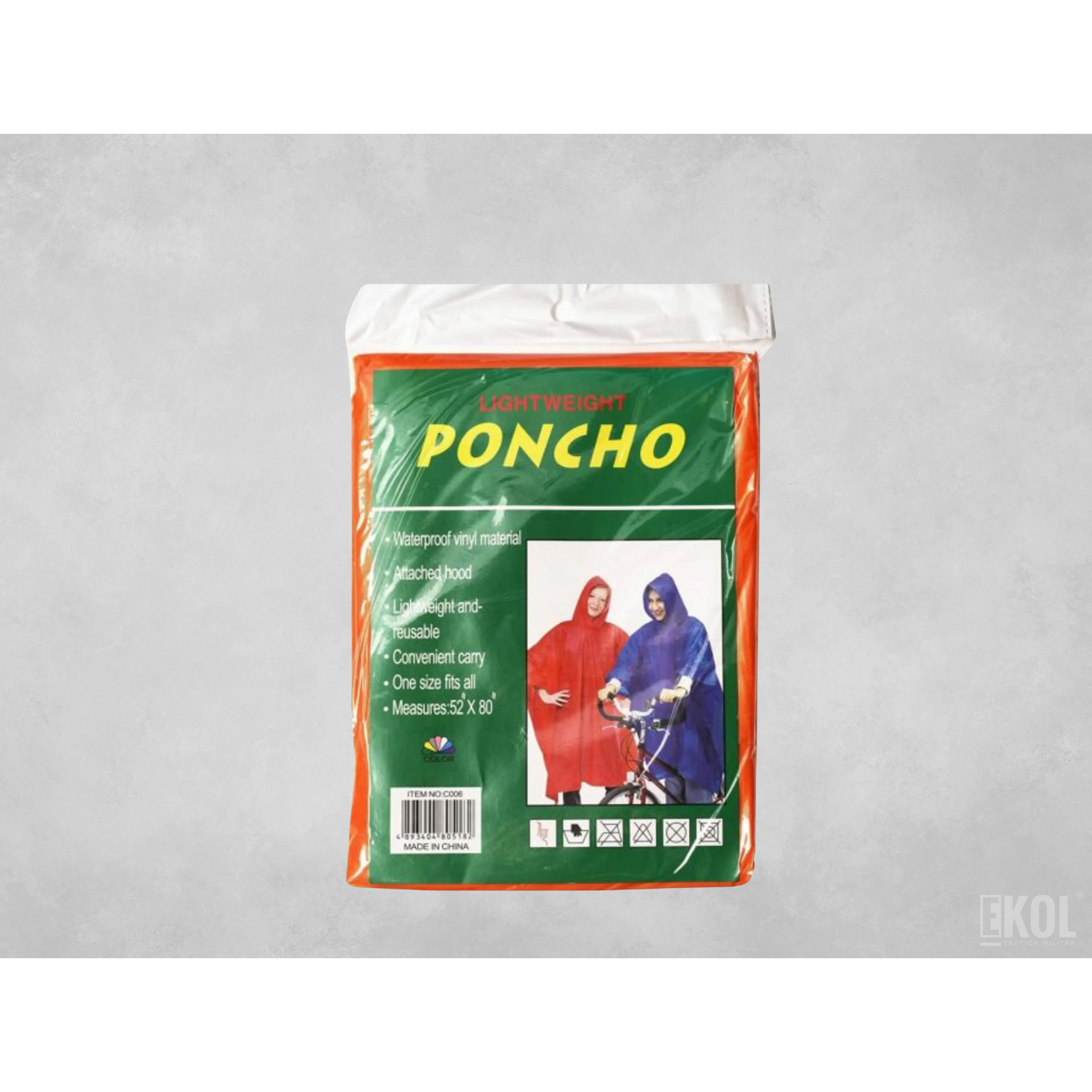 PONCHO IMPERMEABLE 100% WATERPROOF 19