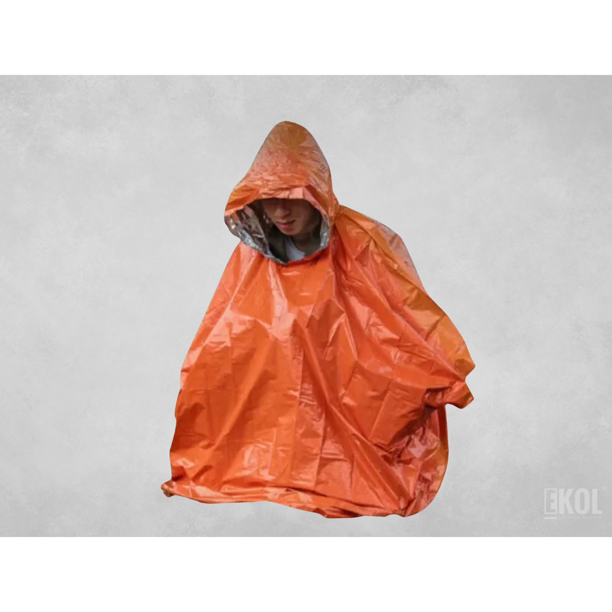 Poncho Emergencia Manta Térmica Reversible Reflectante Sos 1