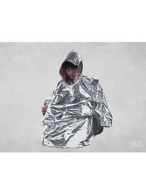 Poncho Emergencia Manta Térmica Reversible Reflectante Sos
