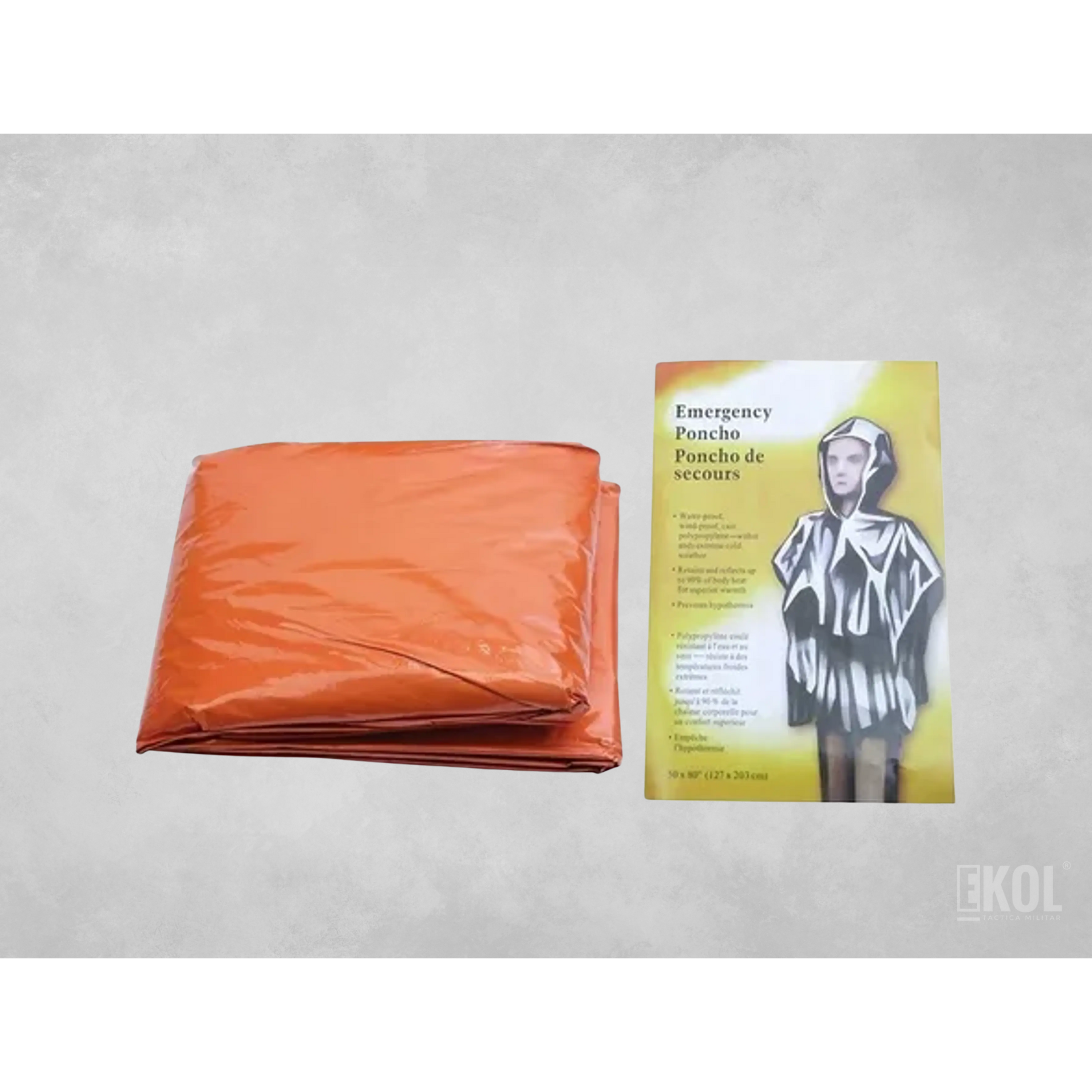 Poncho Emergencia Manta Térmica Reversible Reflectante Sos 7