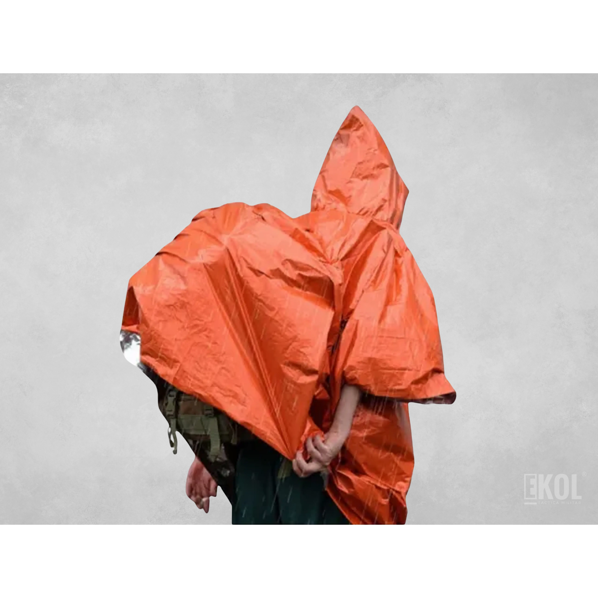 Poncho Emergencia Manta Térmica Reversible Reflectante Sos 4