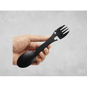 Cuchillo Cuchara Tenedor 5 En 1 - Camping 100 Hierro